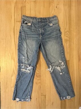 Free People Light Blue Distressed Boyfriend Jeans